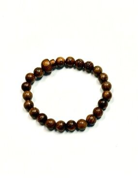Black Rosewood Wood Bead Bracelet * Mushroom 🍄 * NWT * Eco Friendly